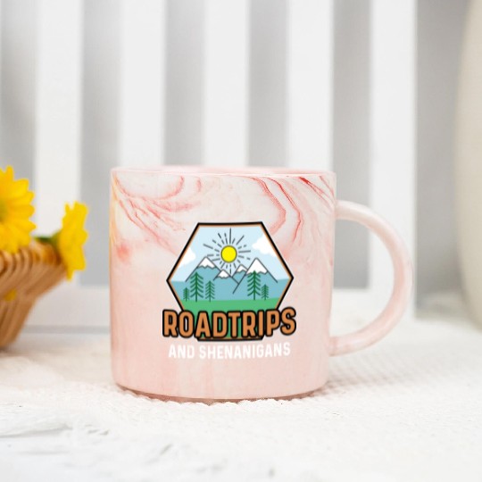 Road Trip Shenanigans Nature Lover And Explorer Gi Marble Mugs