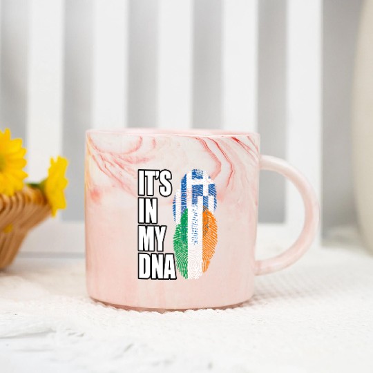 Greek And Irish Mix Heritage DNA Flag Marble Mugs