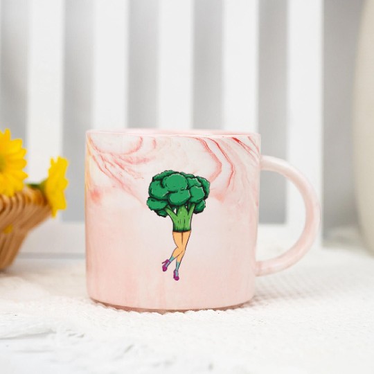 Broccoli Vintage Marble Mugs