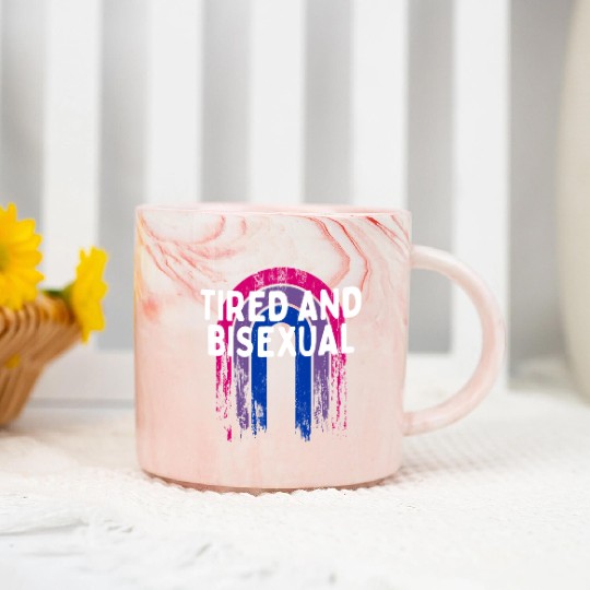 Tired and Bisexual Bi LGBTQ Bi Pride LGBT Gender Marble Mugs