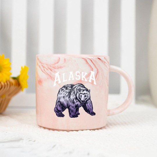 Alaska Gift USA Natur Bär Denali Grizzly Wald Marble Mugs