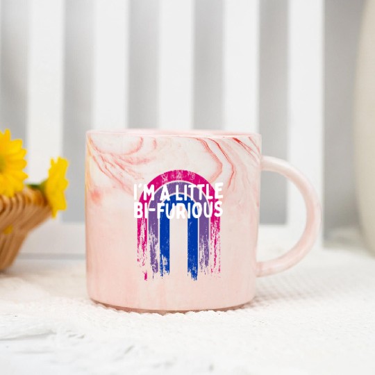 I'm a Little Bi-Furious Bisexual LGBTQ Bi Pride Marble Mugs