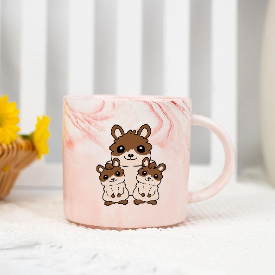 Happy hamster family kids Marble Mugs