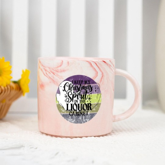 Funny Christmas Spirit Ghosts Sunset Marble Mugs