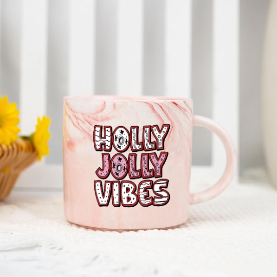 Holly jolly vibes Marble Mugs