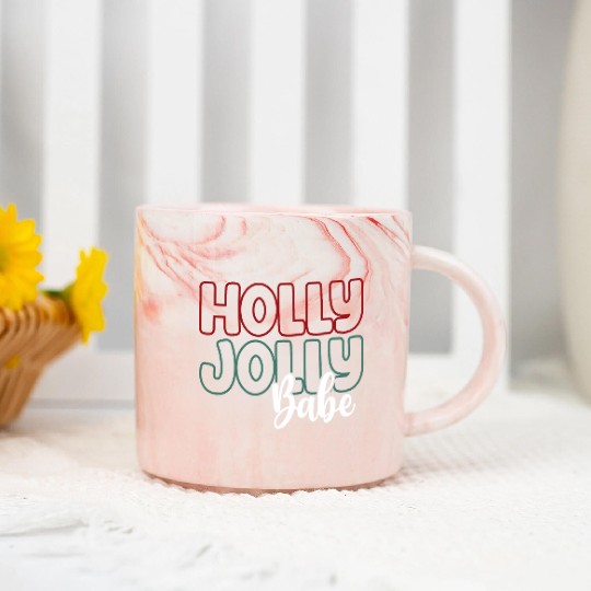 Holly jolly babe Marble Mugs