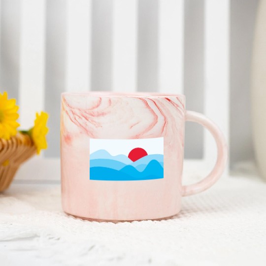 Minimalist Sun Light Blue Marble Mugs