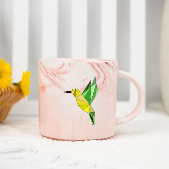 Hummingbird geometrical Marble Mugs