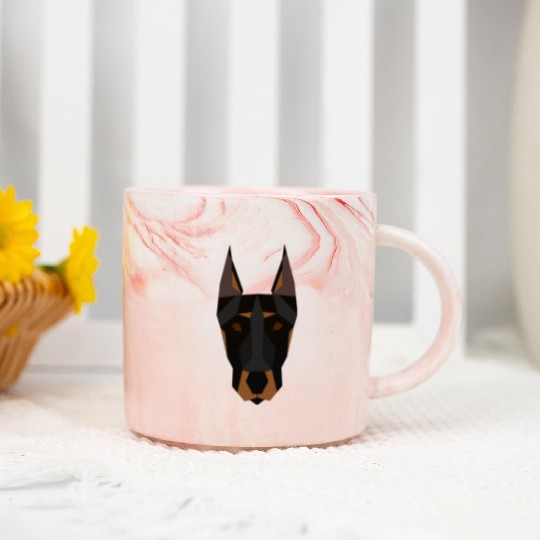 Doberman geometrical Marble Mugs