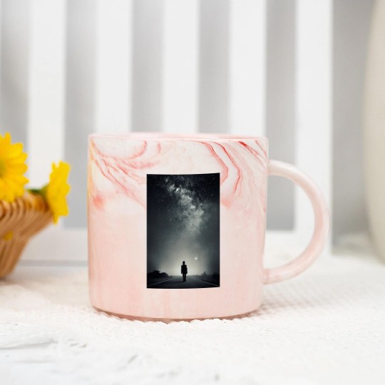 The lonely man Marble Mugs