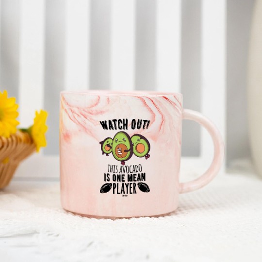 Avocado plays American Football Marble Mugs