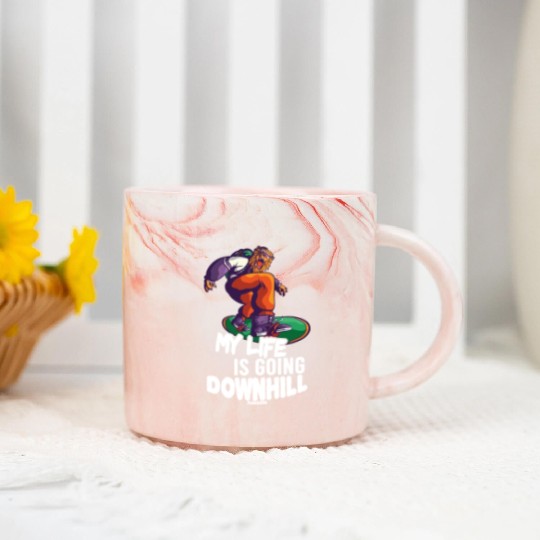 Snowboard holiday Winter holidays mountains Marble Mugs