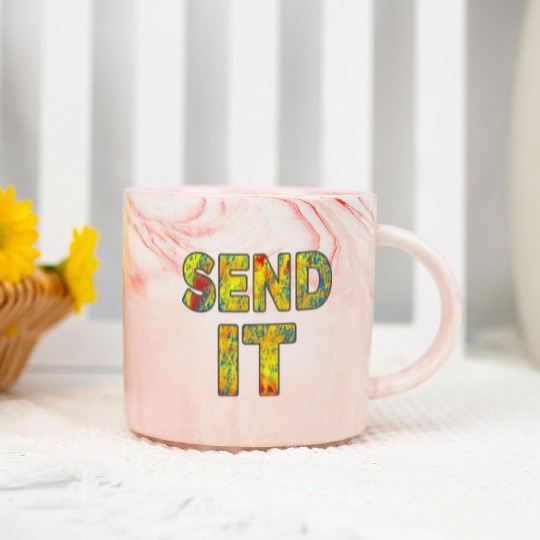 Mountain Bike - Send It - Fat Bike MTB Marble Mugs