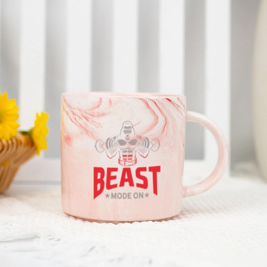 Gorilla Bodybuilding Beast Gym Motivation Marble Mugs