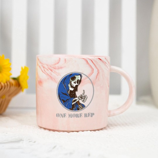 Grim Reaper Weightlifting Gym Workout Humor Marble Mugs
