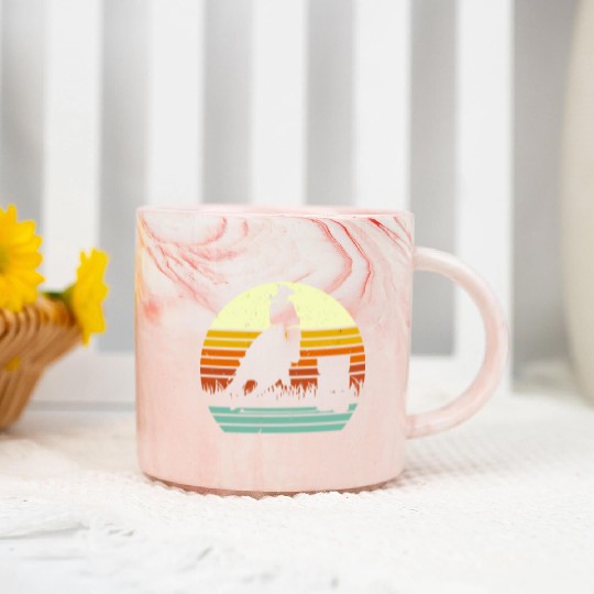 Barrel Racing Retro Sun Style Marble Mugs