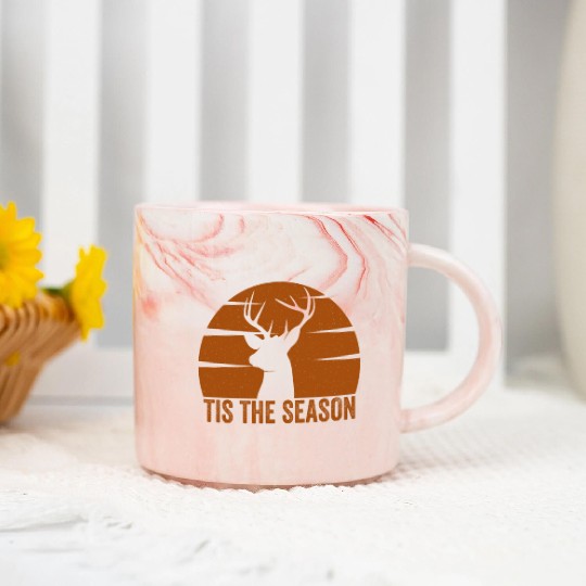 Tis The Season Dear Hunting Marble Mugs