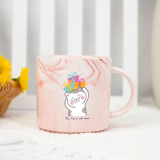 Modern Cat Mom Marble Mugs