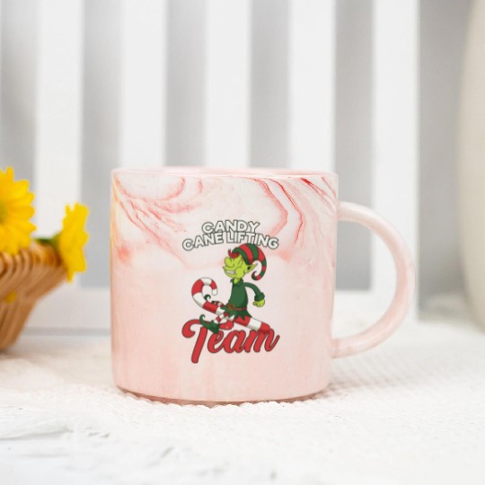 Candy Cane Candy Cane Lifting Team Elf Marble Mugs