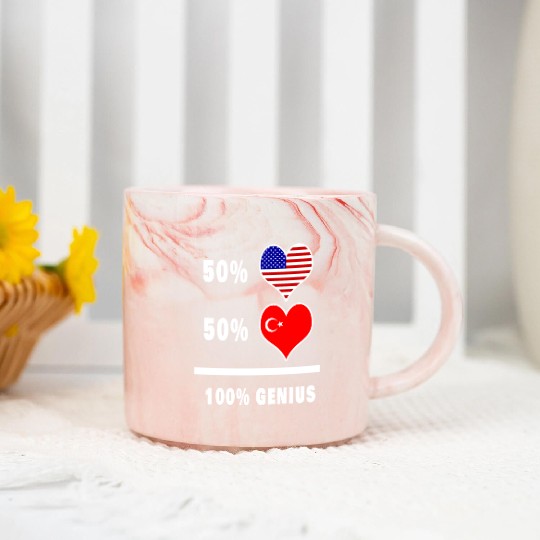 USA and Turkey genius flag design Marble Mugs
