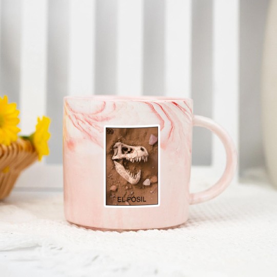 El Fosil Old Person Card Mexican Lottery Card Marble Mugs