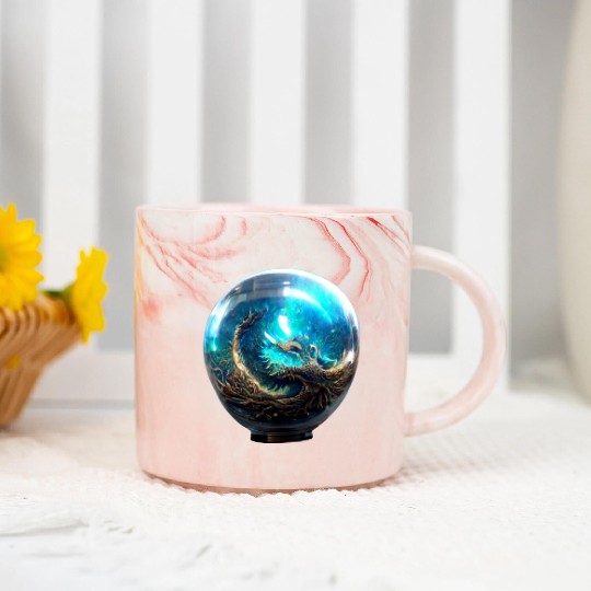 Mythical Dragon Orb, The Orb of Power Marble Mugs