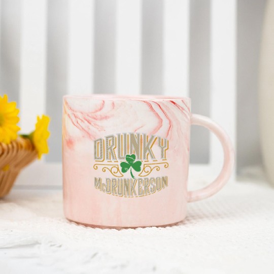 Drunky Mcdrunkerson Funny Drunk Irish St Patricks Marble Mugs