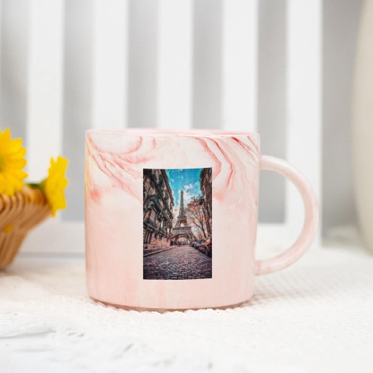 Vintage Eiffel Tower -Paris Painting France Lover Marble Mugs
