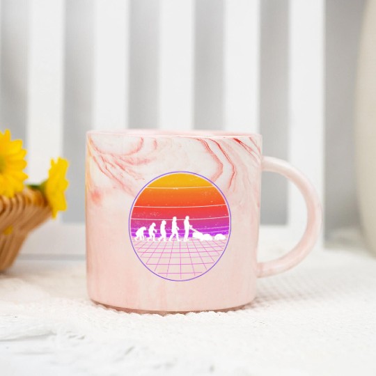 Robotic Lawnmower Evolution Retro Marble Mugs