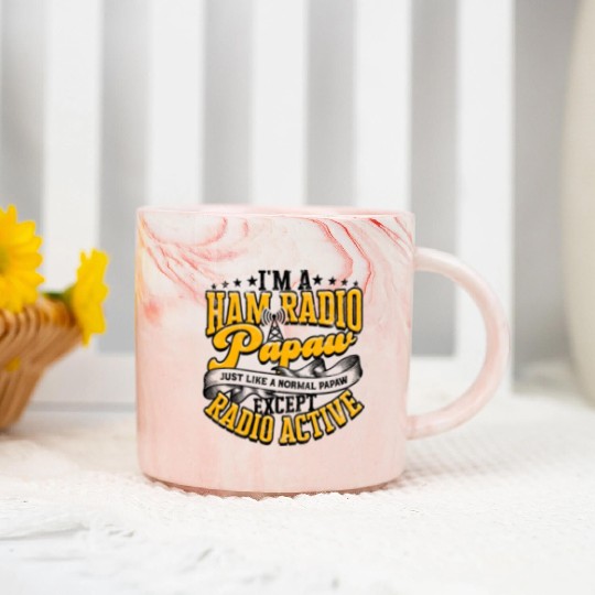 I'm a ham radio papaw just like a normal papaw Marble Mugs