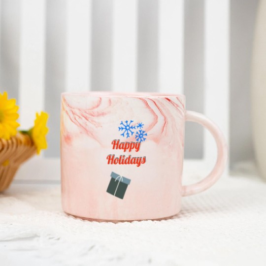 Happy Holidays Marble Mugs