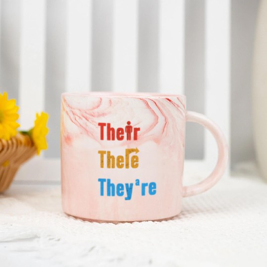 Their There They're English Teacher Grammar Marble Mugs