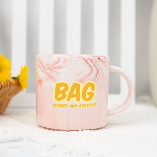 BAG Blessed And Grateful Marble Mugs