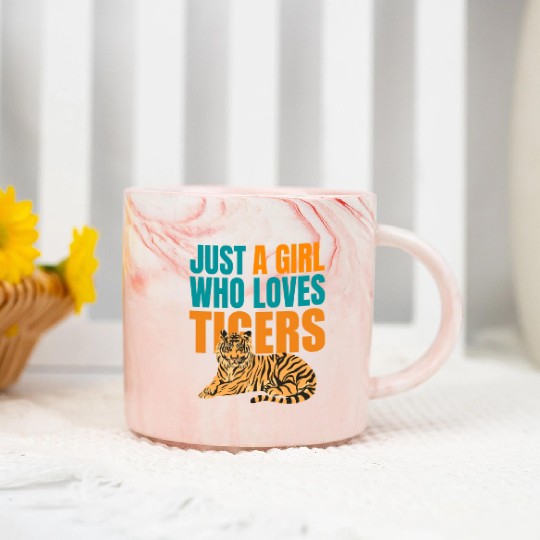 JUST A GIRL WHO LOVES TIGERS Marble Mugs