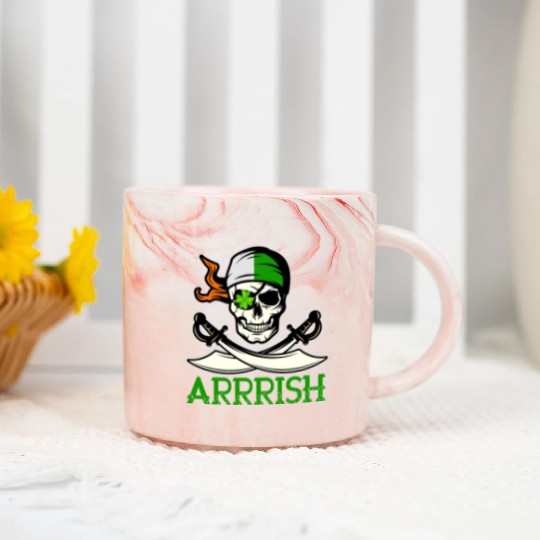 Arrish Irish Funny Quote Pirate Skull St Patricks Marble Mugs