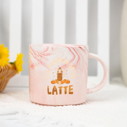 Pumpkin Spice Latte Halloween Coffee Lover Tarot Marble Mugs