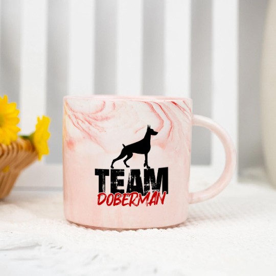 Team Doberman Marble Mugs