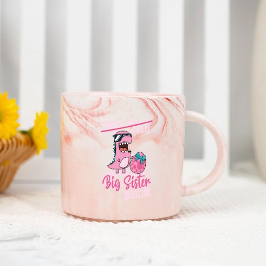 Only Child Big sister 2023 pregnancy baby girls Marble Mugs
