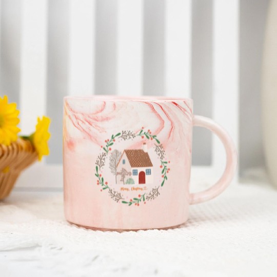 Merry Christmas | Home For The Holidays | Xmas Marble Mugs