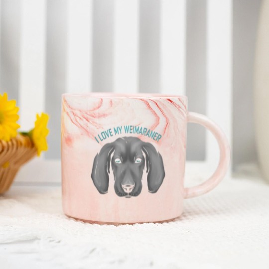 Dog Lover - I Love My Weimaraner Marble Mugs