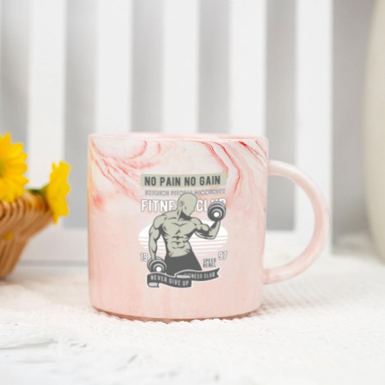 No Pain No Gain Gym Marble Mugs Fitness Club