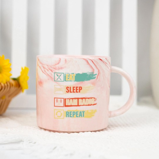 Eat sleep ham radio repeat Operator Amateur Marble Mugs