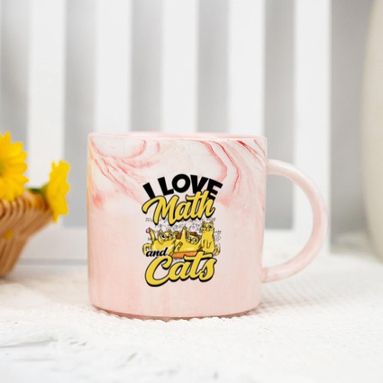 I love math and cats - cats Marble Mugs