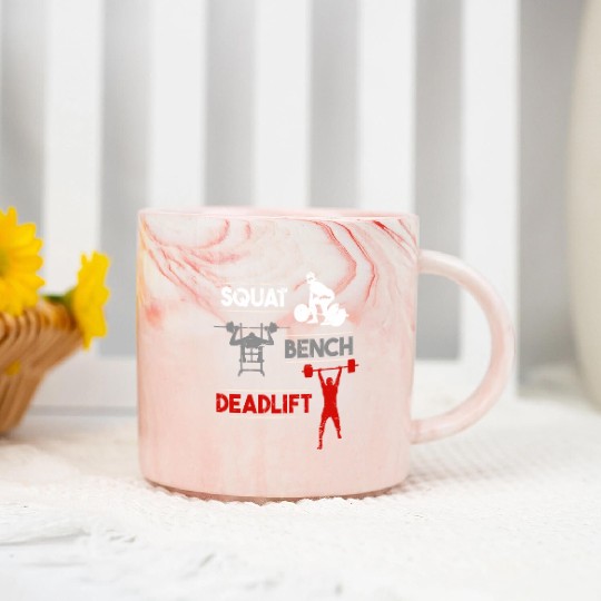 Gym Workout Squat Bench Deadlift Marble Mugs