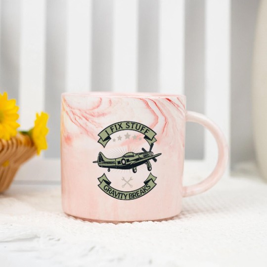 Aircraft Mechanic Airplane Technician Marble Mugs