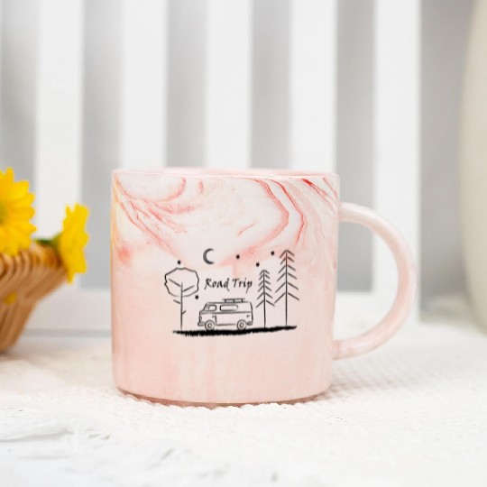 Road trip – your heart beats for camping Marble Mugs