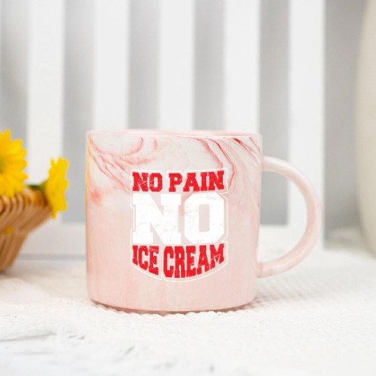No Pain No Ice Cream Fitness Funny Gym Saying Card Marble Mugs