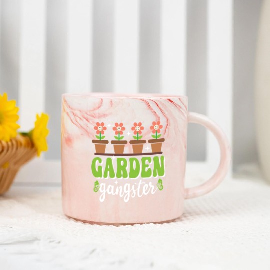 Garden Gangster Funny Gardening Marble Mugs