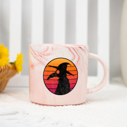 The Plague Doctor Costume Kids Retro Sun Plague Marble Mugs