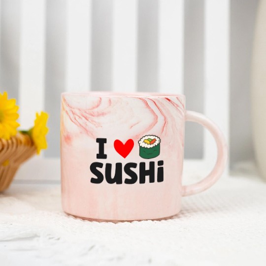 I Love Sushi Love Sushi Rolls Marble Mugs